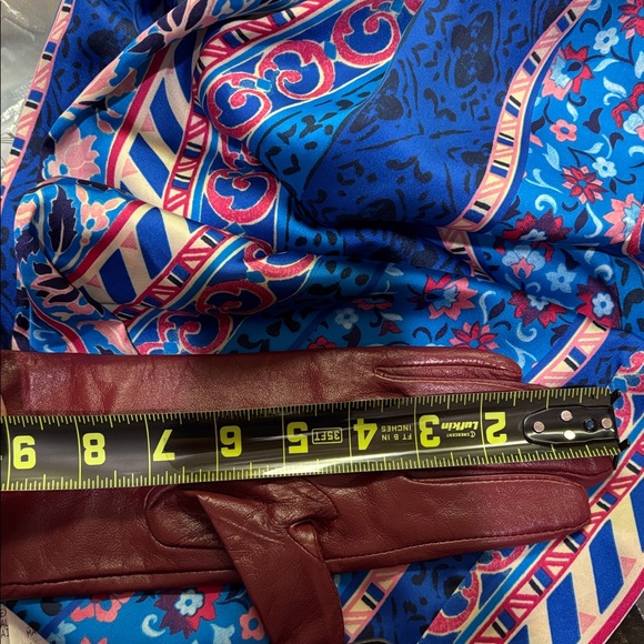 Zara 100% genuine leather red long opera gloves - Picture 11 of 11